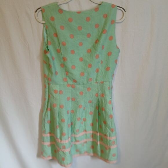 Sweet Miss Large Mint Green & Pink Polka Dot Fit and Flare Dress sz Large - Picture 9 of 13